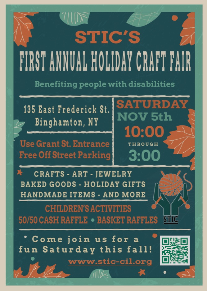 STIC's 1 Annual Holiday Craft Fair Flyer with info about the event. 