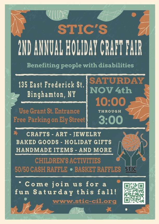Craft Fair flyer with craft images and info regarding the event