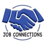 hands shaking hands with circle and text says job connections
